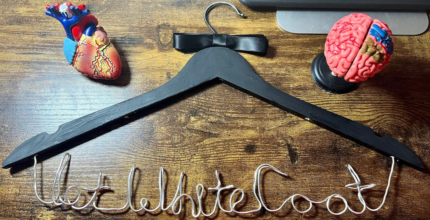 Customizable White Coat Hanger | Doctor, Nurse, Physician Assistant, Ceremony, Medical Student, NP, PA, PT Gifts